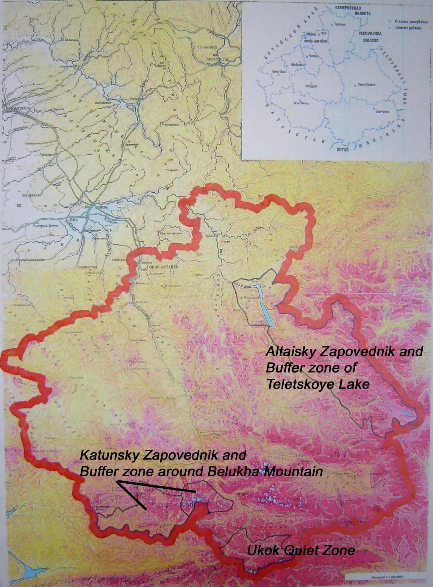 altai mountains map