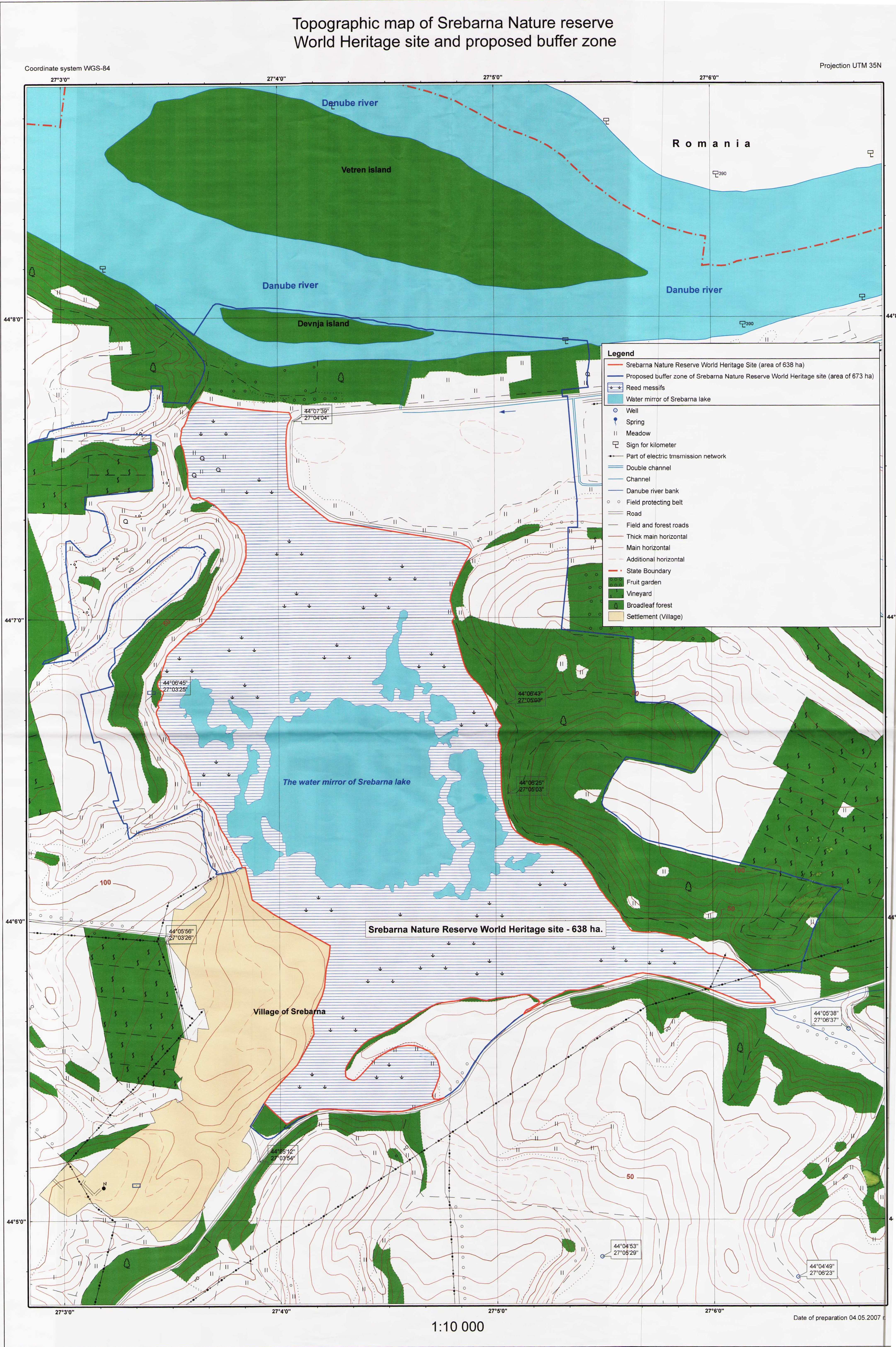 Srebarna Nature Reserve - Maps - UNESCO World Heritage Centre