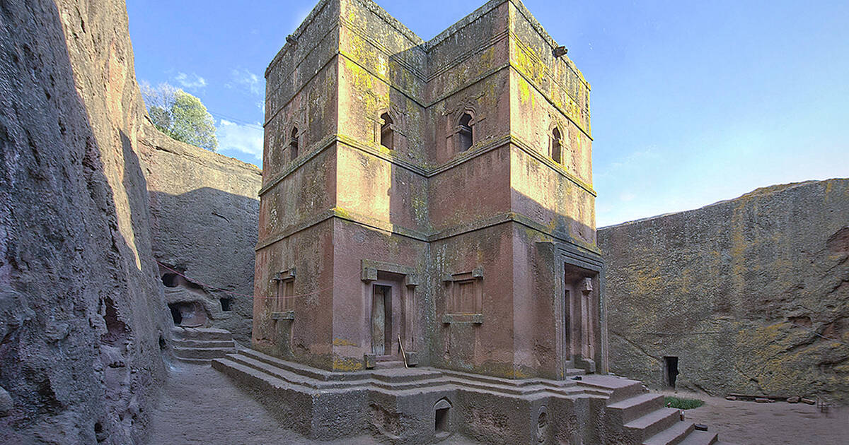 Ethiopia, Lasta province, Lalibela. The Church of Saint George